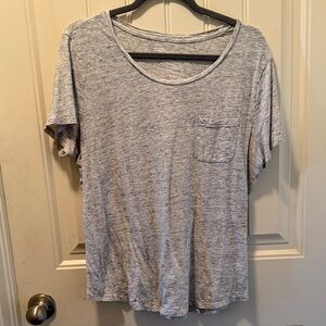 Old Navy Heather Gray Scoop Neck Pocket Tee